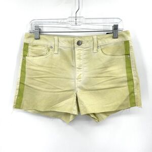 NWT GAP Yellow Acid Wash Side Stripe Mid Rise Slim Cut Off Jean Shorts Size 27